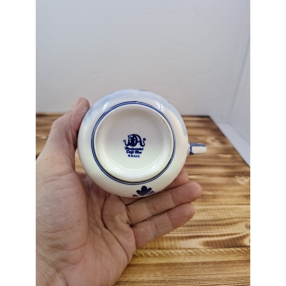 Delft Blue Windmill and Flower Coffee Mug Hand Painted Ceramic - Picture 7 of 9